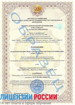 Образец разрешение Минусинск Сертификат ISO 50001